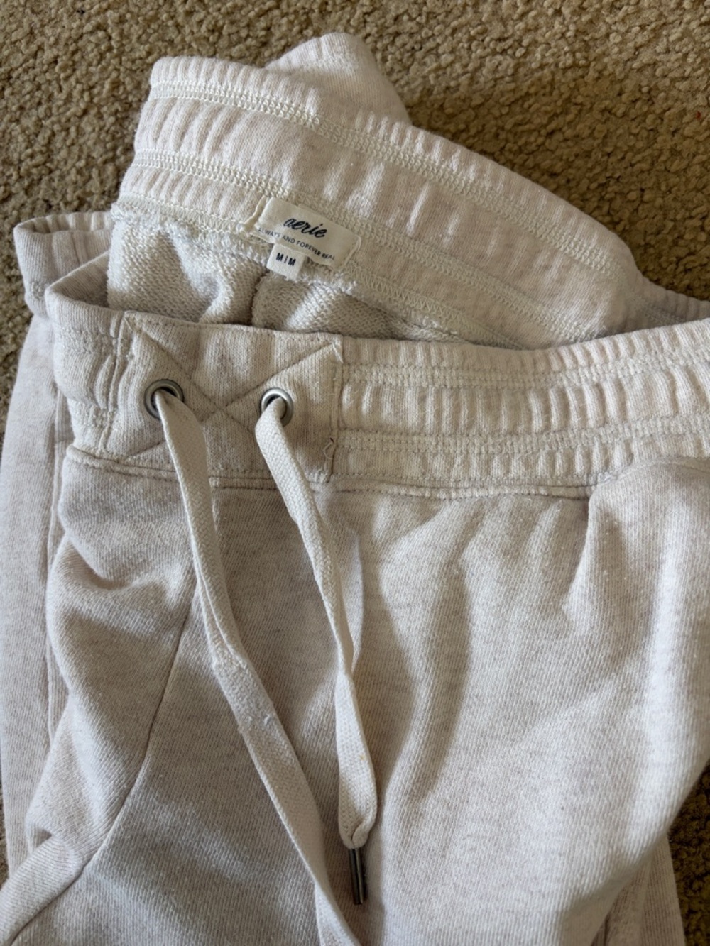 Aerie Light Cream Jogger Sweatpants - Picture 4 of 4